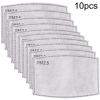 

10Pcs/Lot 5 Layers PM2.5 Activated Carbon Filter Insert Protective Filter Media Insert for mouth Mask anti dust mask
