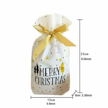 

Sugar Gift Bags Party 50pcs Drawstring Wrap Sacks Present Xmas Cellophane
