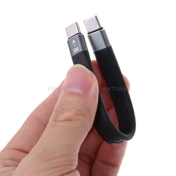 

For Thunderbolt 3 Data Cable 10/40Gbps Soft USB-C Charging Cord Line Emark Chip D10 19 Dropship