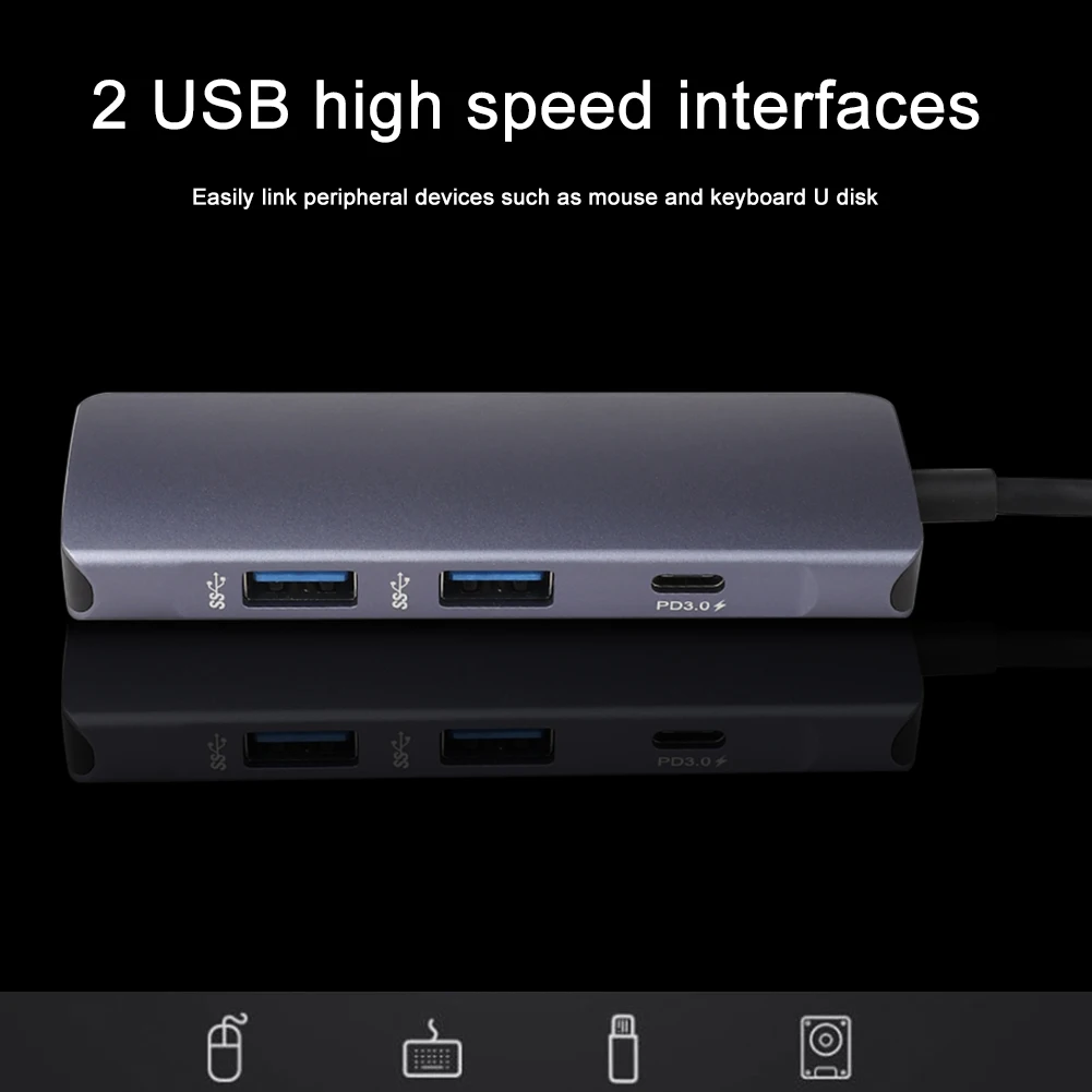 Usb-хаб тип-c к Usb3.0 Hdmi тип-c многопортовый PD концентратор с тип-c зарядным портом HDMI 2 USB 3,0 порта концентратор для Macbook Pro