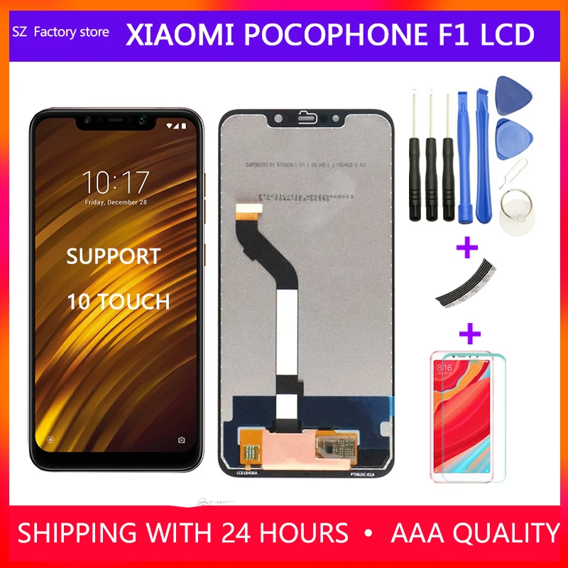 Najtaniej Wymiana ekranu dla Xiaomi Pocophone F1 wyświetlacz LCD i ekran dotykowy Digitizer montaż ramy zestaw dla POCO F1 2246*1080 pikseli