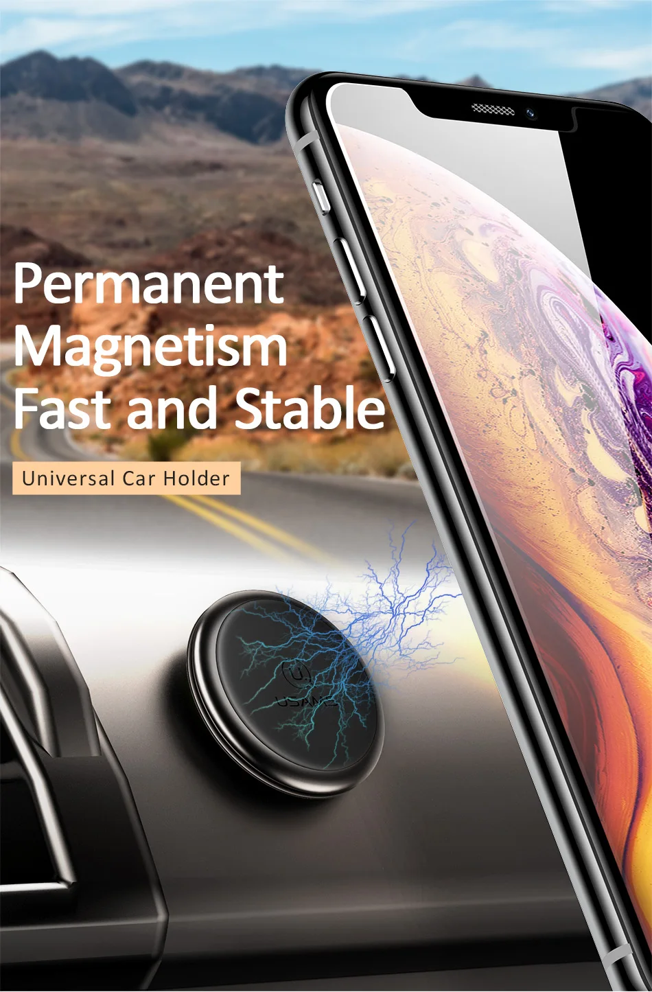 USAMS Magnetic Car Phone Holder for iPhone Samsung Xiaomi Magnet holder Air Vent Mount Cell Phone holder in car Supports stand