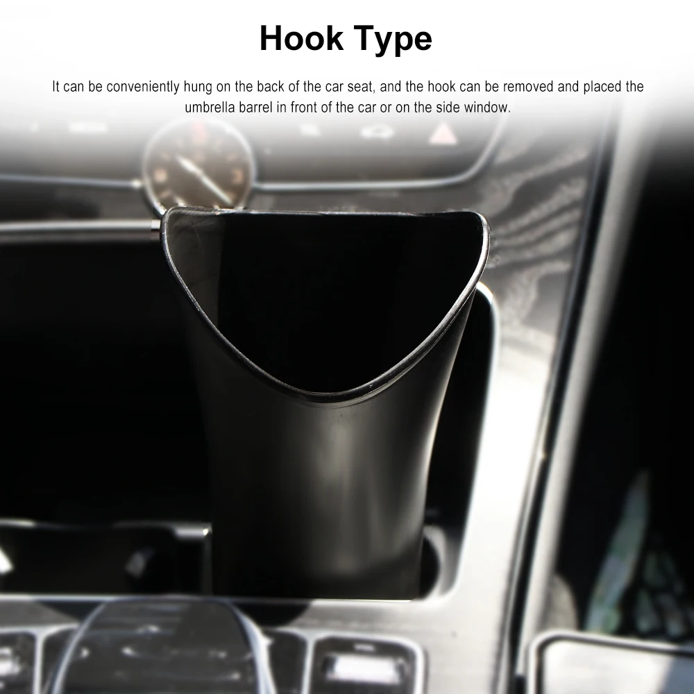Многофункциональное автомобильное ведро для хранения зонтов черный пластиковый