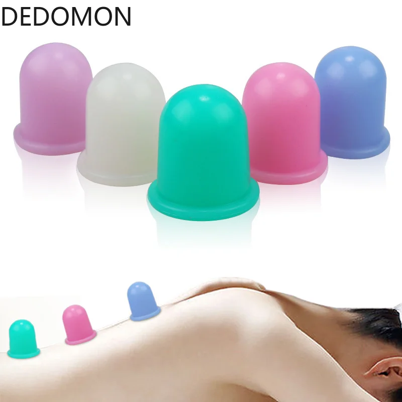

Silicone Cupping Body Massager Anti Cellulite Vacuum Cans Silicone Suction Cupping Cups Back Neck Body Massage Face Lift Tools