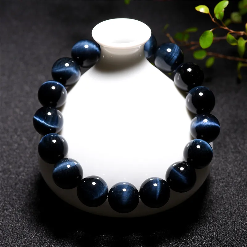 Fashion Royal Blue Tiger Eye Bracelets for Women Lightning Tiger Eyes Beads Bracelets Men Natural Stone