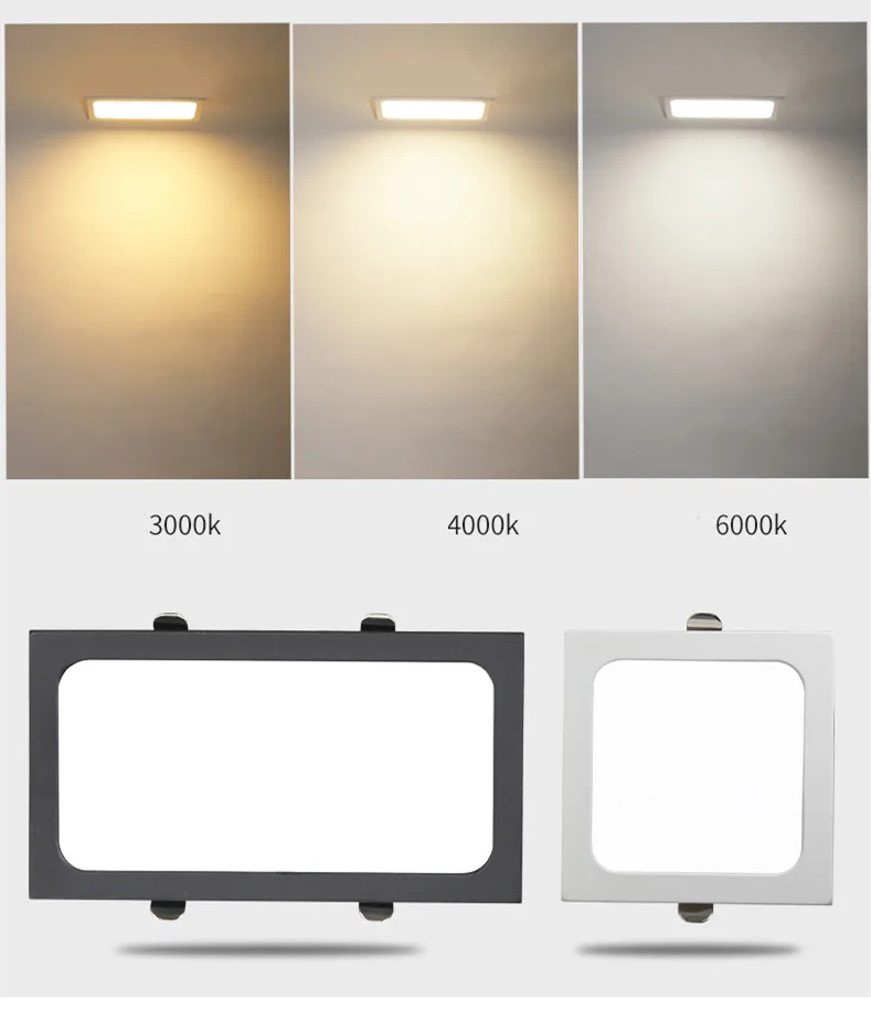 1 panel embedded LED downlight 12W 18W 24w square LED spotlight LED ceiling light AC185V-260V decorative lights