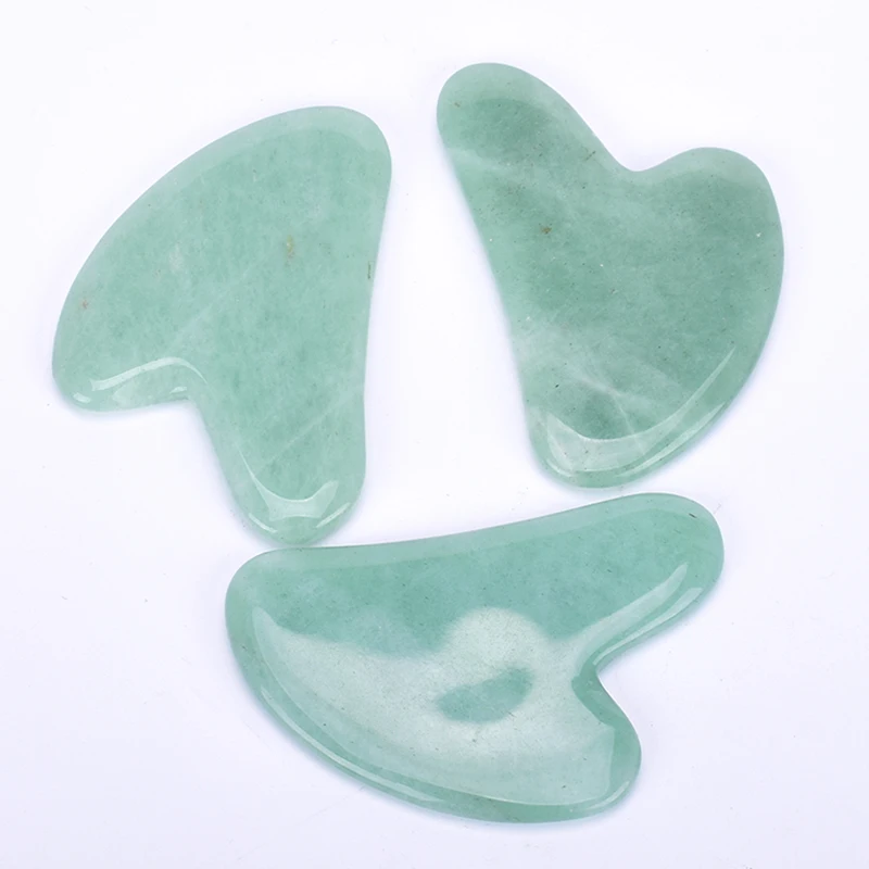 Традиционный скребок для массажа Gua Sha из зеленого авантюрина уход за кожей Инструмент для иглоукалывания соскабливание лица массаж спины шеи