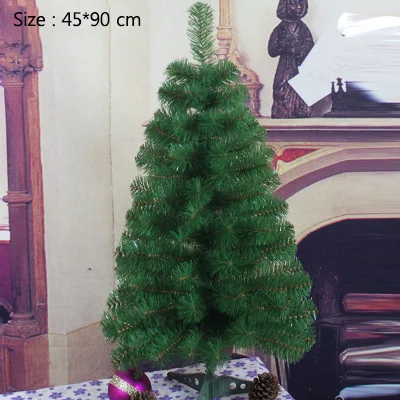 Strongwell 45/60/90 см Шифрование зеленое дерево мини искусственная Рождественская елка украшения Семья светодиодное Рождественское украшение Декор - Цвет: 90CM