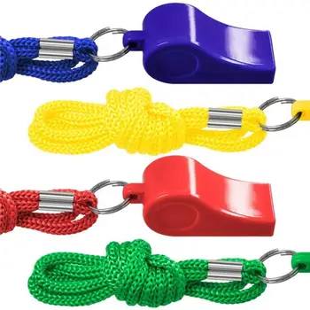 

1Pc Solid Color ABS Survival Training Sports Whistle with Lanyard Kids Gift Referee Whistle Survival Outdoor school game Whistle