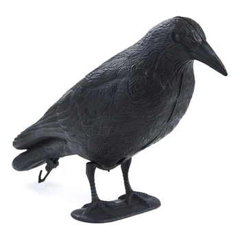 

Hunting Decoys Black Plastic Crow Garden Bird Pest Fake Bird Hunting Realistic Outdoors Scarecrow Hunting Accessories Convenient