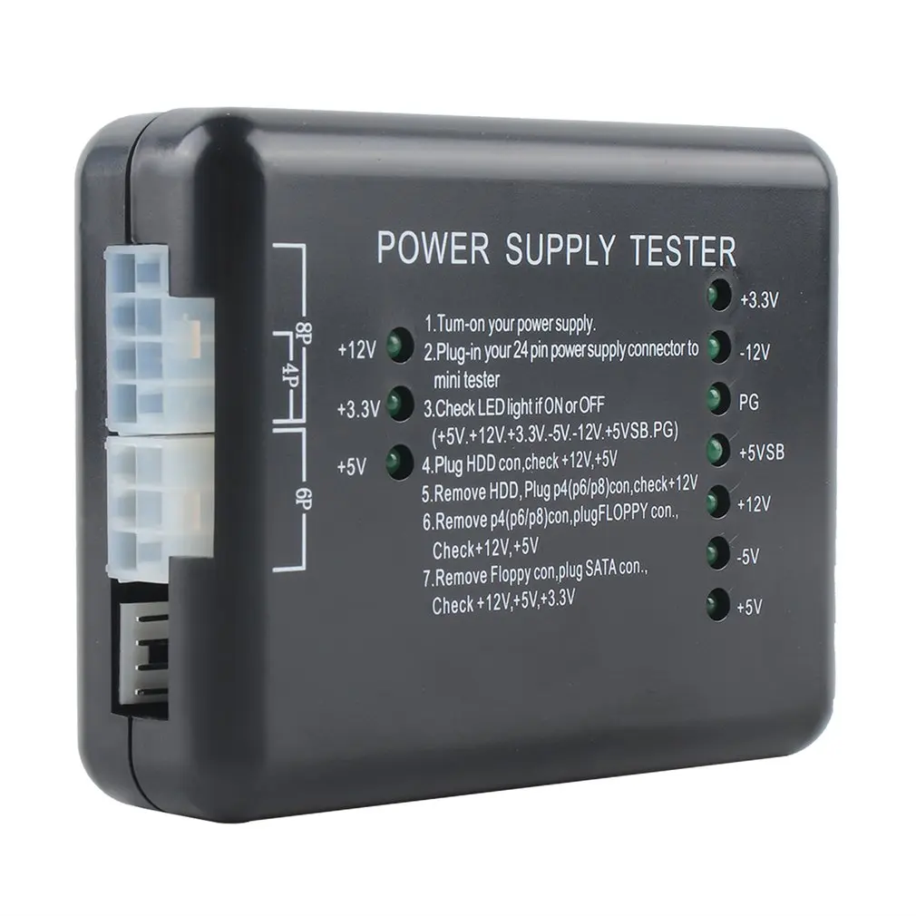 Power Supply Tester Checker LED 20/24 Pin for PSU ATX SATA HDD Tester Checker Meter PC Computer tester Measuring for PC-Power