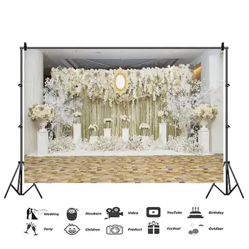 

8x8FT Flowers Wall Scene Backdrop Photography Background Wedding Propose Birthday Party Studio Props Decor Romantic Styles