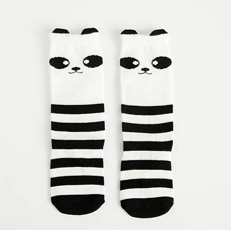 Милые Мультяшные детские носки, хлопковые носки для малышей с изображением кота и животных, гетры до колена, носки для мальчиков и девочек, детские носки с расцветкой «панда», для 0-6 лет - Цвет: 10