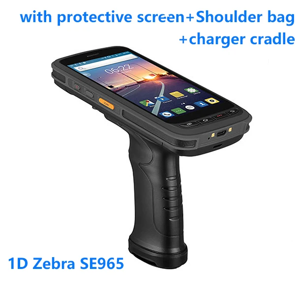 IssyzonePOS прочный КПК UHF RFID считыватель Bluetooth Android 6 ручной POS терминал Zebra штрих-код 2D сканер 4G WiFi gps склад - Цвет: 1D with Accessories