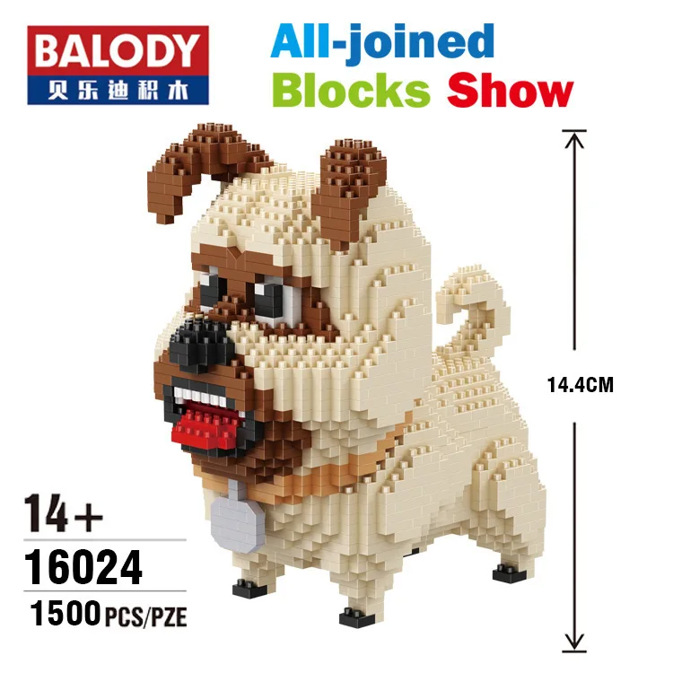 

16042 balody Fight Inserted Tiny Building Blocks Plastic Pet Dog Mike Husky Tweeted Children'S Educational Toy