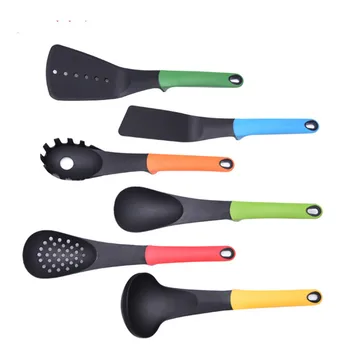 

Kitchen Cooking Gadgets Silicone Kitchenware 7-piece Set Soup Spoon Pasta Spatula Colander Stylish Colorful kitchen large spoon