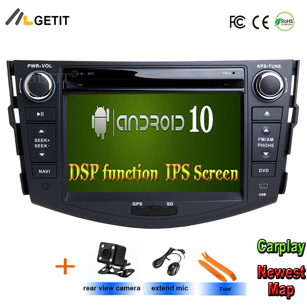 Автомобильный DVD GPS навигатор palyer Android 10 автомобильный плеер для toyota rav4 2006 2007 2008 2009