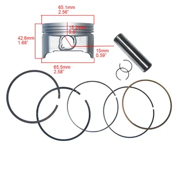 

65.5mm Piston kit Assembly Piston ring 15mm Piston pin for Loncin Zongshen Lifan Bashan Baja 250cc CB250 Viper ZS250GY Engine,