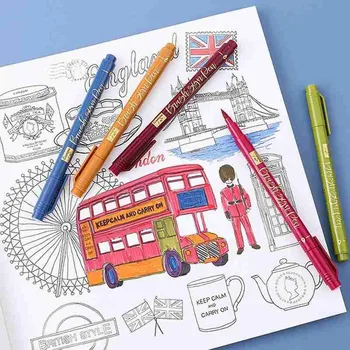 

12pcs Painting Hand Account Pen Drawing Painting Lettering Calligraphy Album Design Art Supplies Hand Account Record Writing Pen