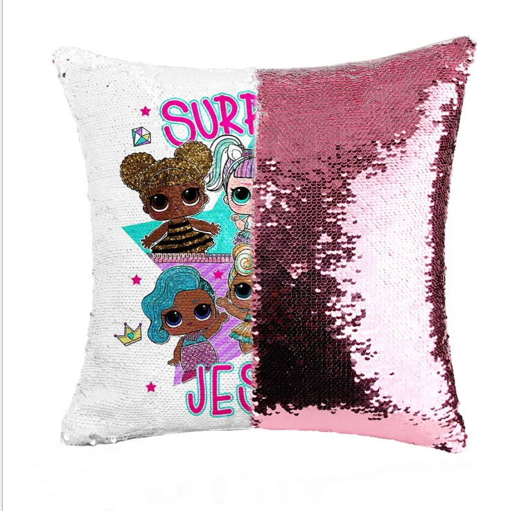 LOL SURPRISE Pillowcase 40x40cm Sequins Pillow Case Square Polyester