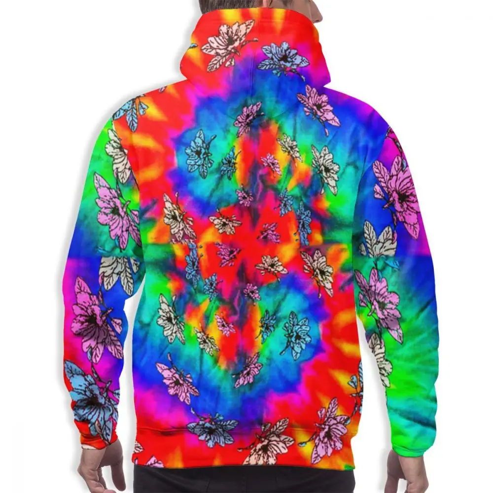 3D цифровой Принт по всей поверхности великолепные цветы TieDye Мужская Повседневная Толстовка с капюшоном пуловер толстовка с карманом свитшоты