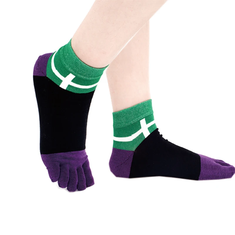 5 Pairs Bright Color Combed Cotton Socks with Toes Men Women Nordic Style Colorful Short 5 Finger Socks Male Fashions Calcetines