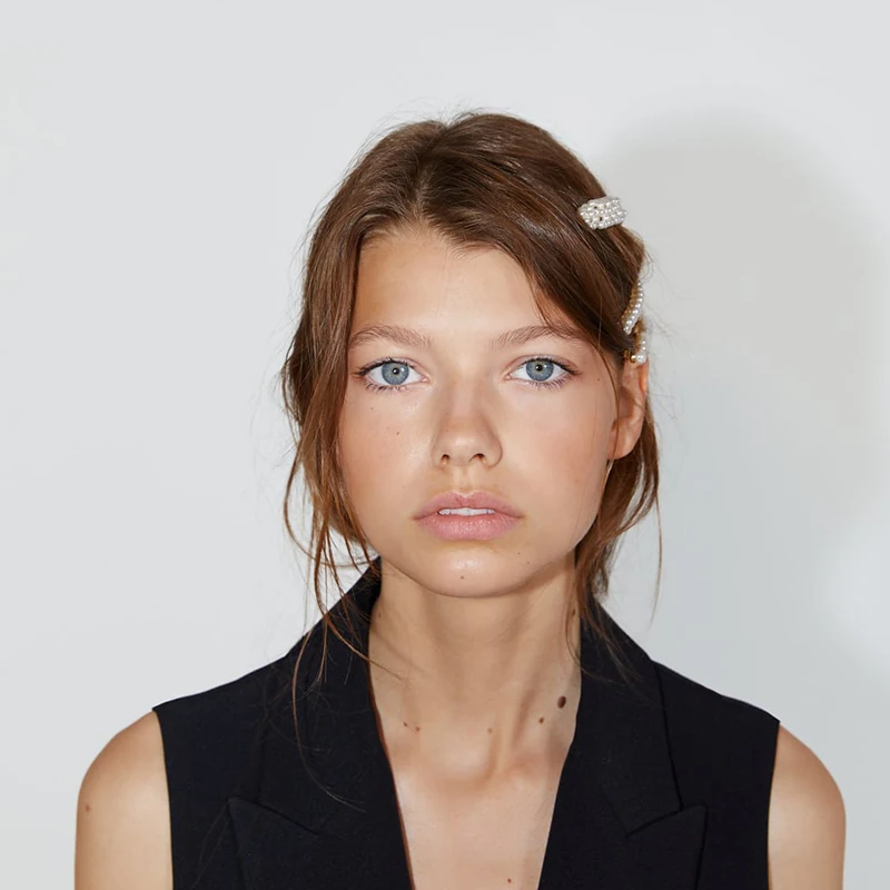 4 шт./компл. ZA Корея твердые жемчужные бусины заколки для волос Головные уборы