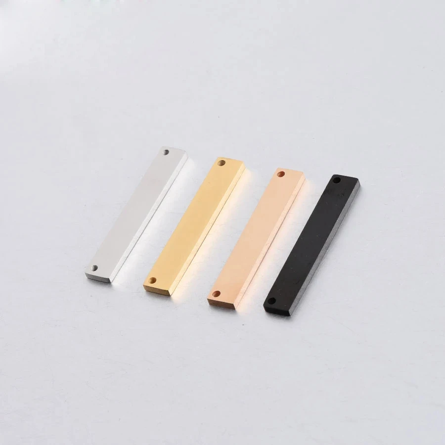 

Штампованная прямоугольная пустая планка из нержавеющей стали, подвеска «сделай сам», ожерелье, металлическая прямоугольная планка, Соединитель с 2 отверстиями, оптовая продажа, 20 шт.