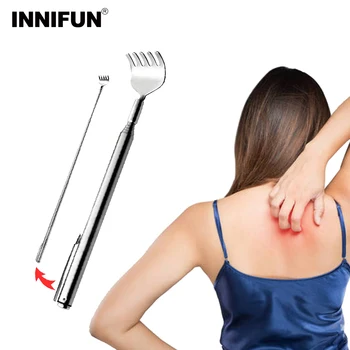 

Practical Back Massager Pen Clip Telescopic Handy Portable Adjustable Stainless Back Scratcher Massage Relaxation