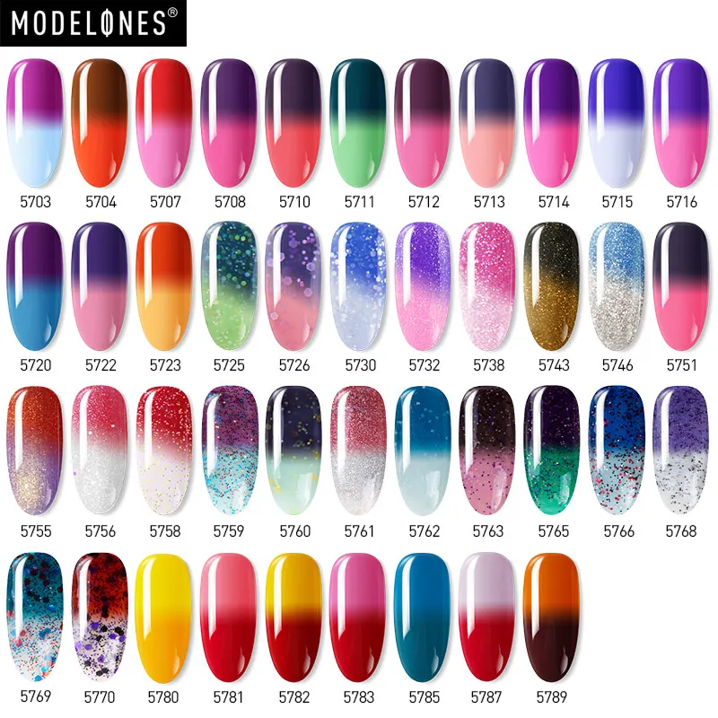 УФ гель для ногтей Modelones карамельный цвет 10 мл хит продаж температурный хамелеон