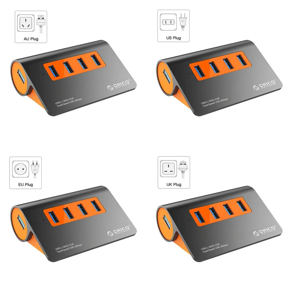 4 порта USB3.1 Gen2 концентратор USB C Gen2 алюминиевый концентратор 10 Гбит/с SuperSpeed с 12 В адаптер питания для Mac Pro для huawei для samsung