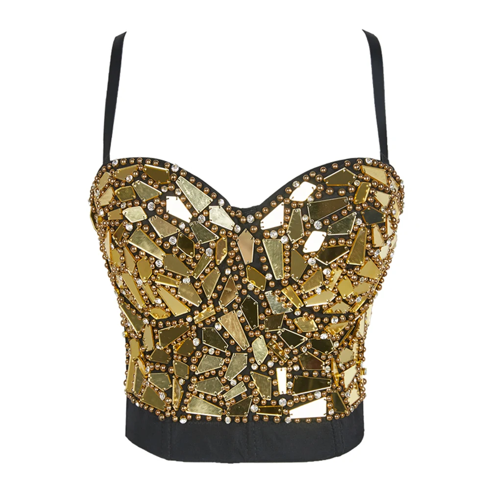 gold bustier top