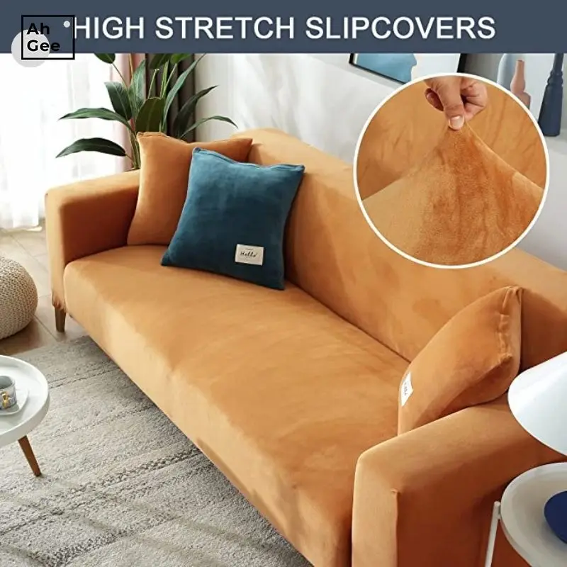 Velvet Sofa Cover Sofa Chaise Cover Lounge Elastic Armchair Covers Extensible Sofa Cover For