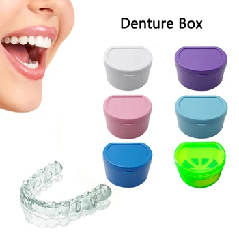 

Dental False Teeth Appliance Container Storage Boxes Denture Bath Storage Box Case Dentures Cleaner Tool for Travel