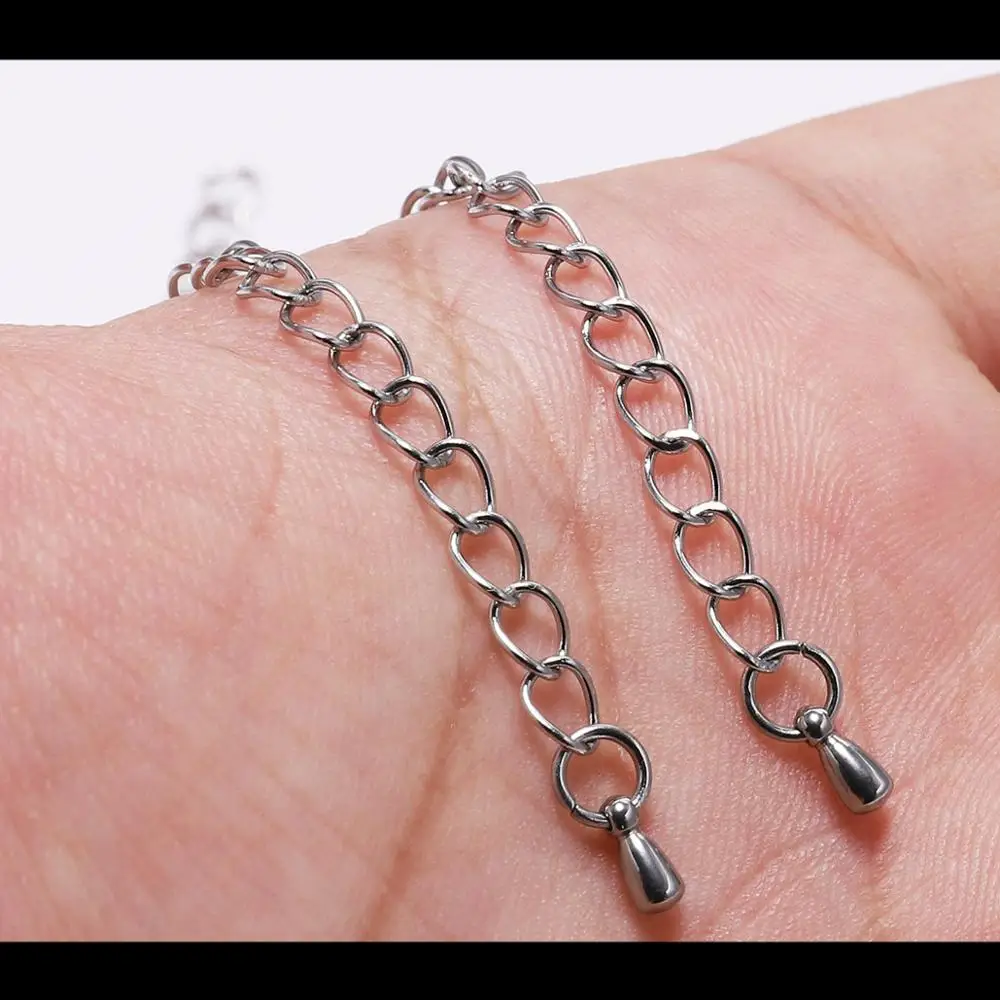 10pcs/lot Stainless Steel Extension End Chain DIY Bracelet