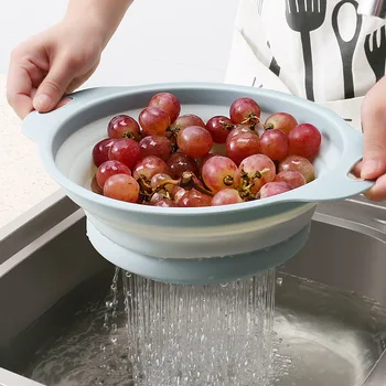 

KitchenAce 1pc Stackable Fruit Vegetable Storage Drainer Basket Colander Strainer Kitchen Rice Washing Draining Gadgets & Tools