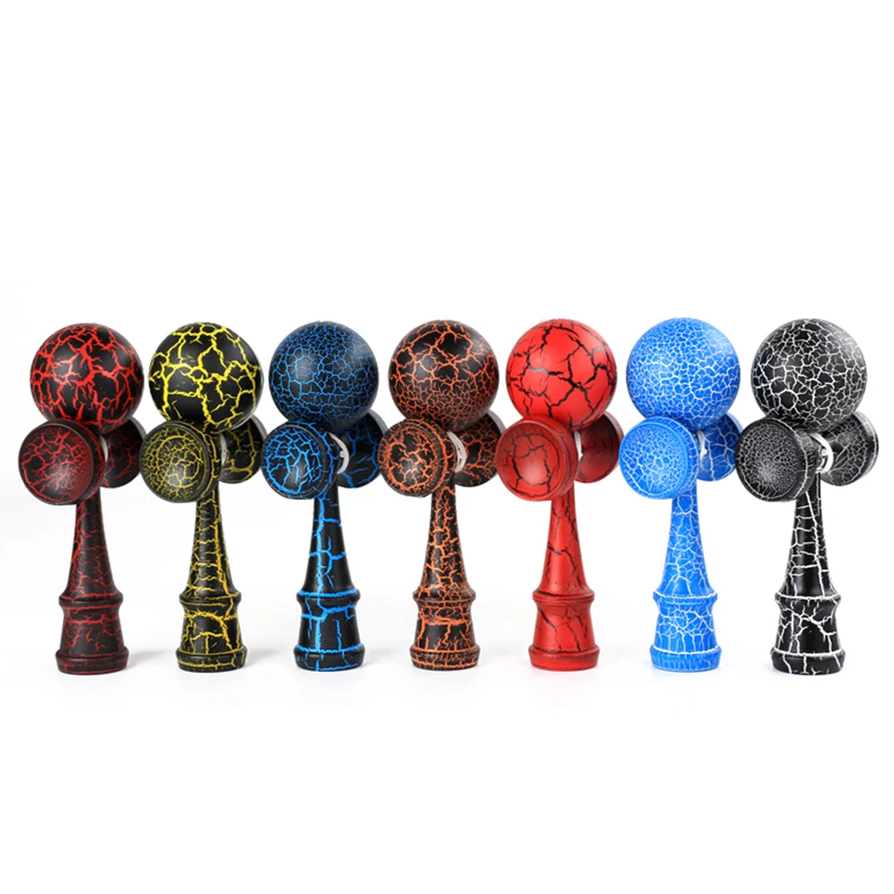 Wooden Crack Paint Kendama Juggling Ball Japanese Traditional Fidget Sports Toy Gift New