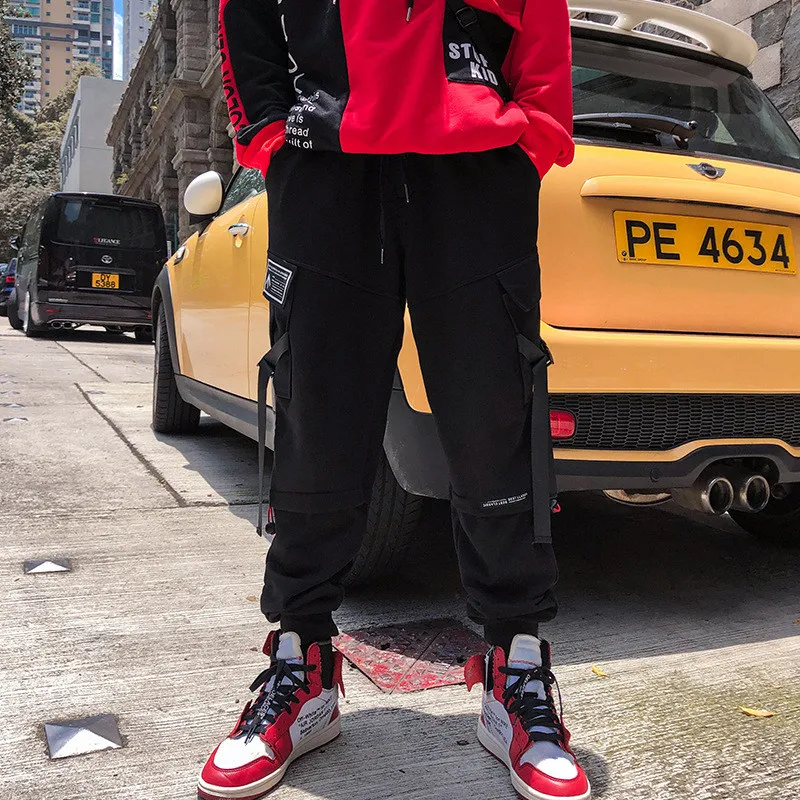 Men Multi-pocket Overalls Men Hip Pop Pants Trousers Streetwear Sweatpants Male Casual Fashion Cargo Pants Joggers Men