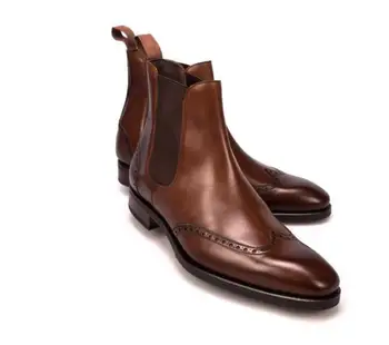 

Men PU Leather Shoes Low Heel Casual Shoes Dress Shoes Brogue Shoes Spring Ankle Boots Vintage Classic Male Casual TV277