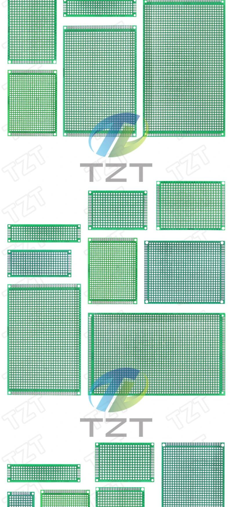TZT 2x8 3x7 4x6 5x7 6x8 7x9 8x12 9x15 cm Doppelseitige Prototyp DIY Universal Leiterplatte Protoboard für Arduino – Detail 3