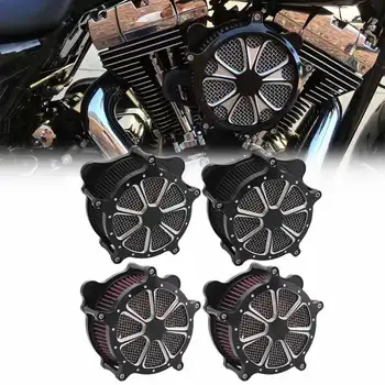 

Motorcycle Billet Aluminum Air Cleaner Intake Filter Red Black Element Craft Cut For Harlry Touring Trike Dyna Softail Models