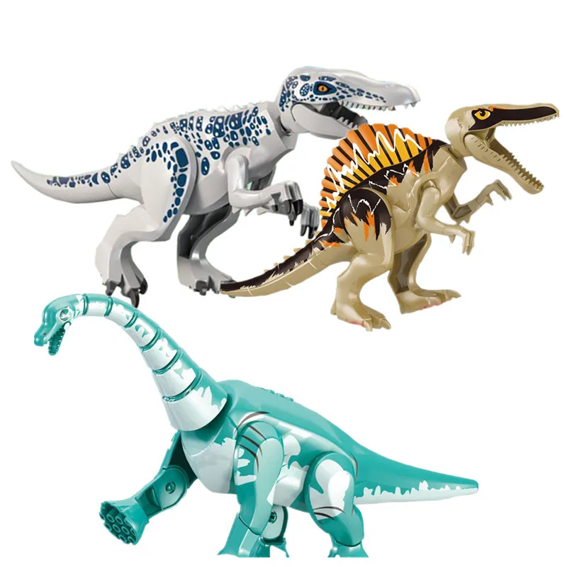 

2019 Jurassic World Park Raptor Dinosaurs Spinosaurus Indoraptor Baryonyx Figures Building Blocks Bricks Kits Toys For Boys Gift