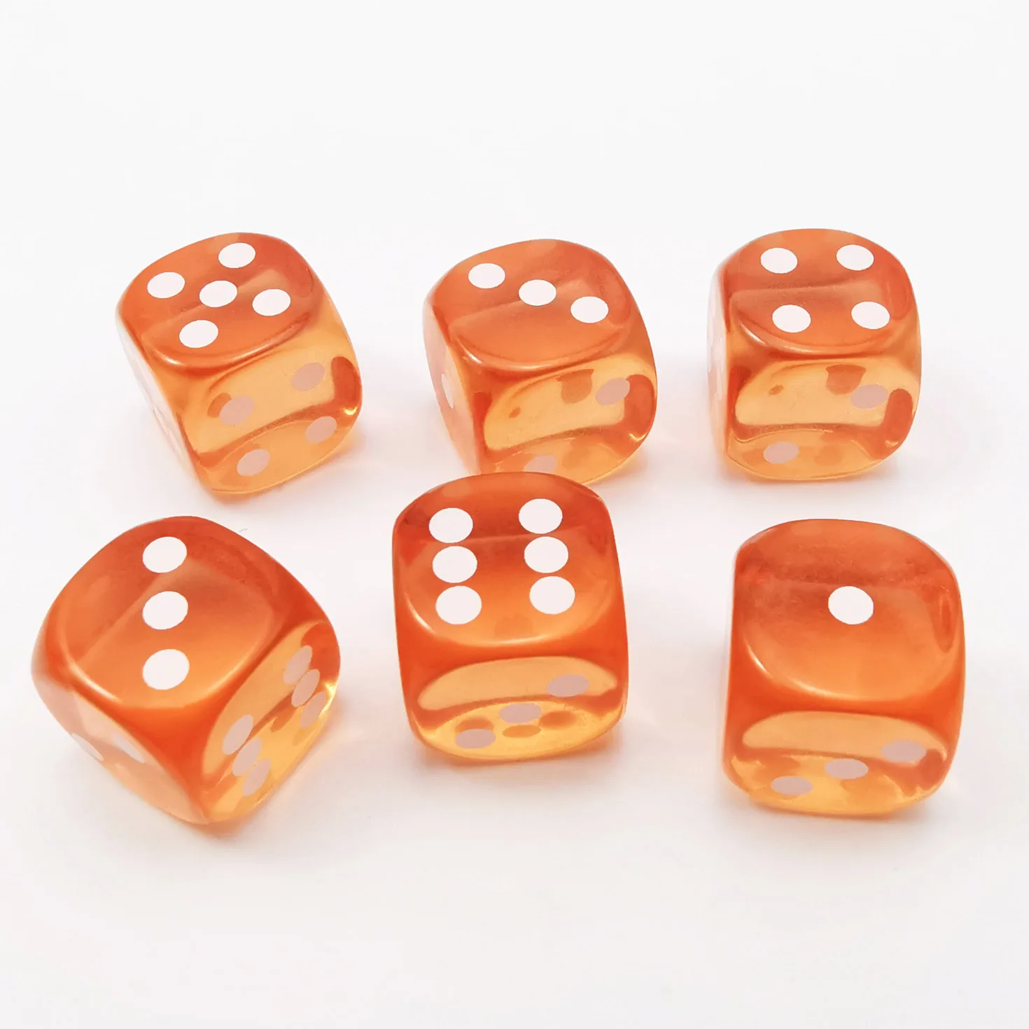 14.5MM Printing Precision Dice Translucent Colors 0.57inch 6pcs Set