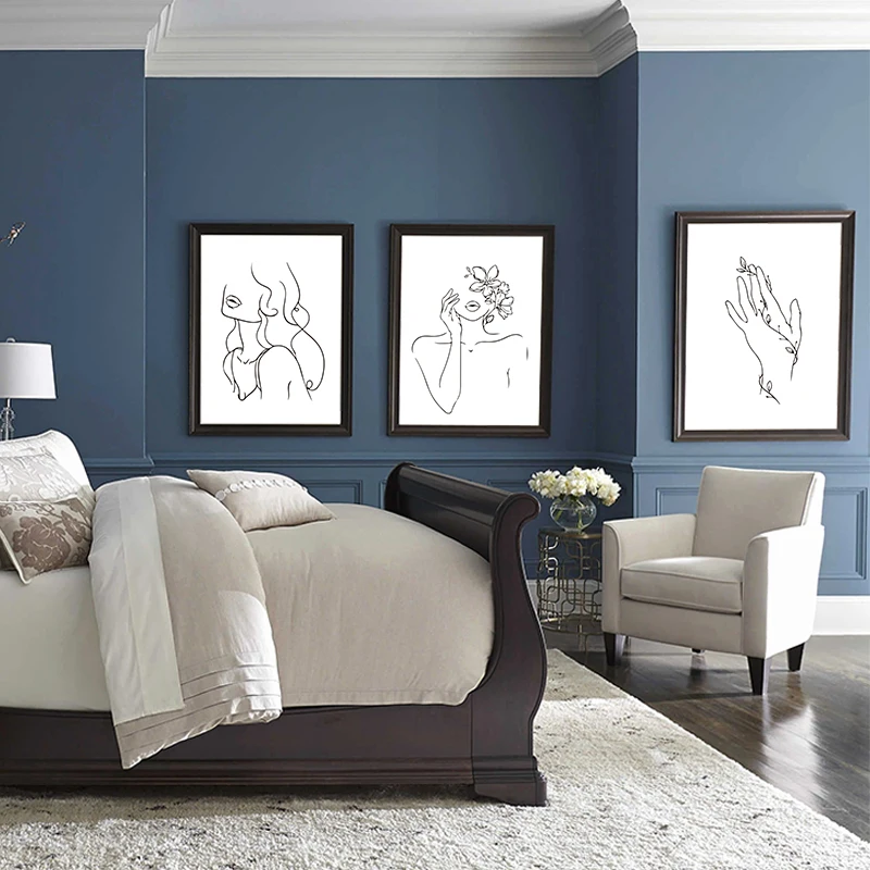 Conisi Scandinavian Style Classic Line Drawing Sexy Girl Line Canvas Paintings Wall Poster Home Decor for Bedroom Decoration