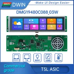 Dwin módulo de painel touch lcd tft, 8.88 com resolução 1920x480, resolução de 16.7m, tela ips de alto padrão, wi fi/alto falante
