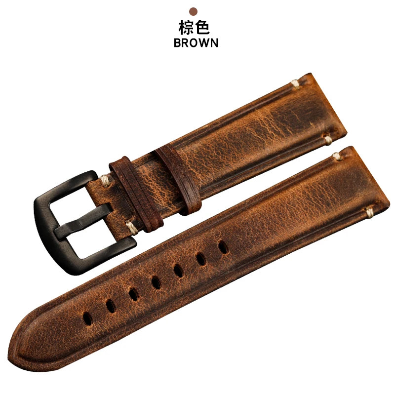 Vintage Handmade Calf Leather Watchband - Soft Men's Bracelet Strap
