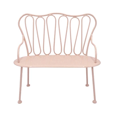 Aizulhomey LOL Blyth Doll Accessories 1/6 Iron Coffee Table Kitchen Chair Dollhouse Furniture Toys Bjd Play House Gifts for Kids Pink double chair