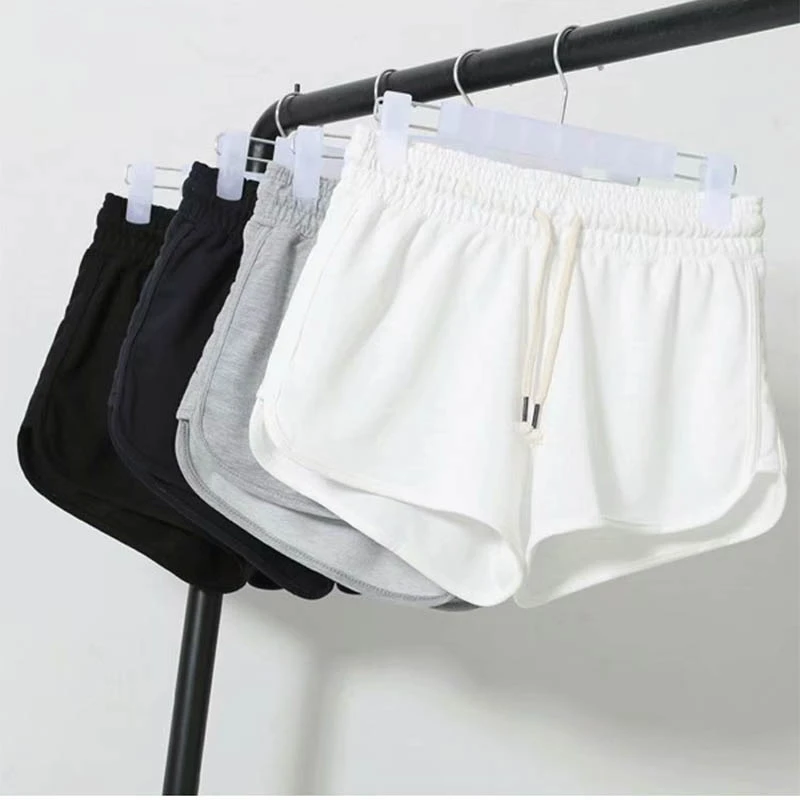 white high waisted booty shorts