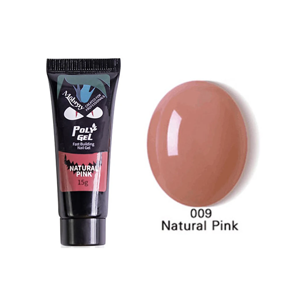 09NATURAL PINK 15 мл полигель быстрое строительство полигель расширение ногтей желе УФ гель лак для ногтей светодиодный строительный гель Советы улучшение скольжения решение - Цвет: 09NATURAL PINK