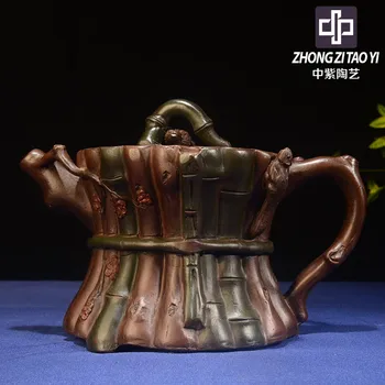 

In Purple Yixing The Qing Dynasty The Cultural Revolution Kettle Old Dark-red Enameled Pottery Teapot Taiwan Backflow Imitate